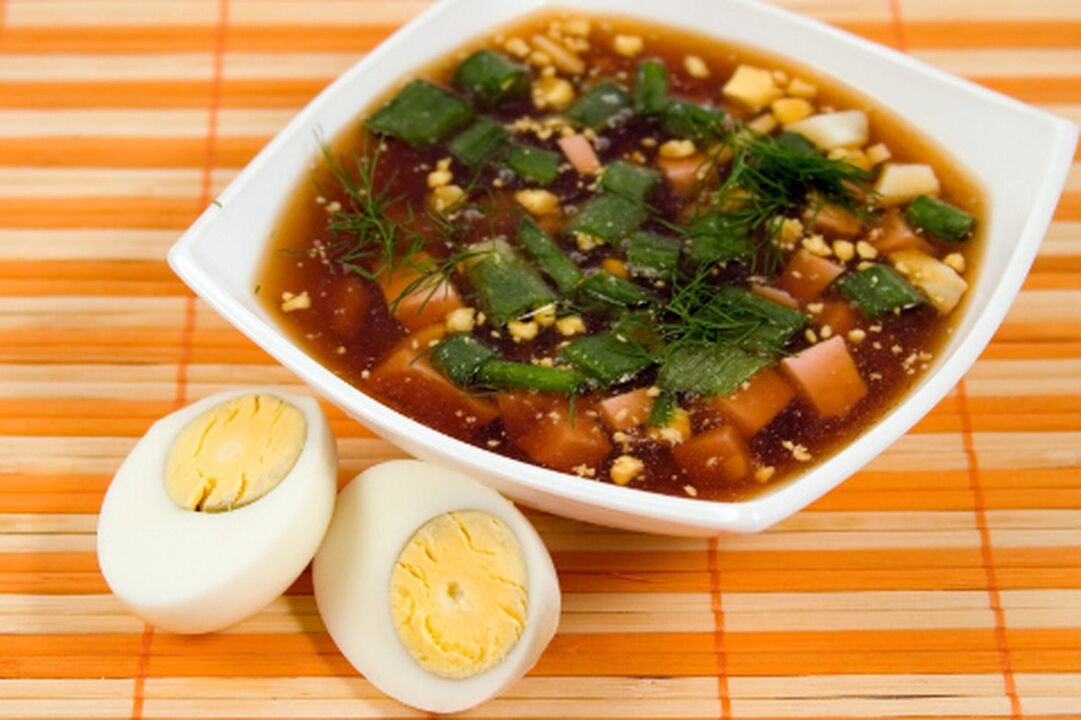 zuppa proteica con uovo per una dieta proteica